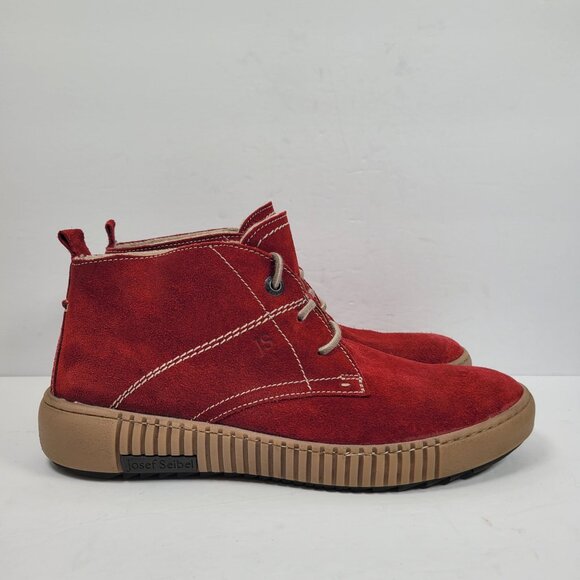 Josef Seibel Maren 02 Women's Red Suede Ankle Boots US Size 11.5 EU 42 - Picture 1 of 8